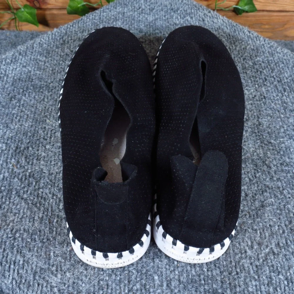 Ilse Jacobsen Tulip Women Slip On Flat Sz 38 Walking Black Perforated Microfiber